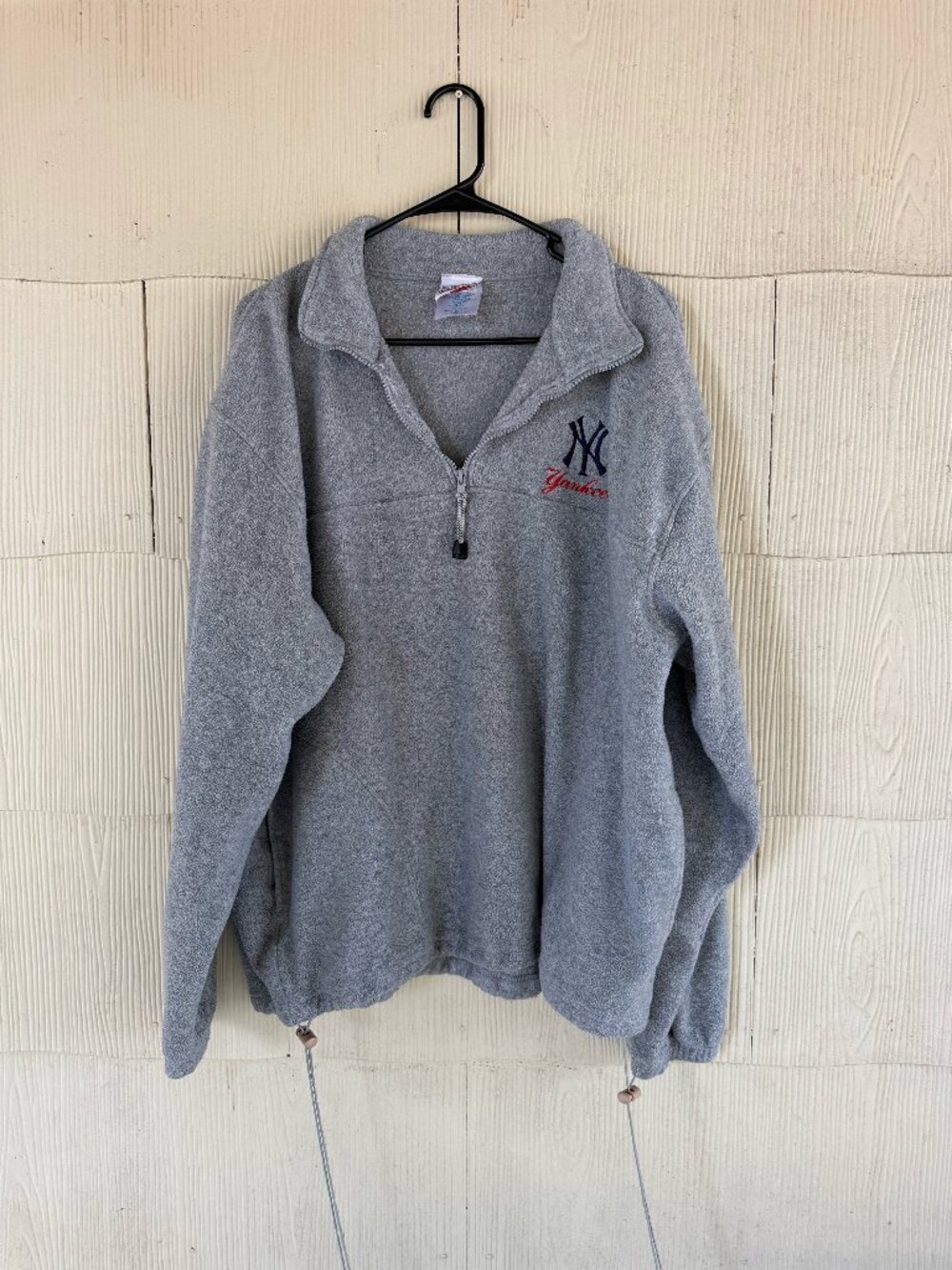 Vintage Gray New York Yankees Quarter-Zip Fleece Pullover